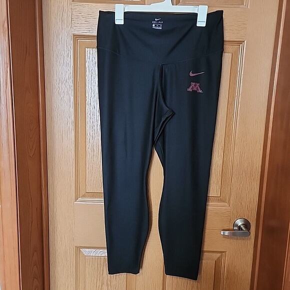 Nike Dri-Fit Minnesota Golden Gophers Black‎ Running Leggings Adult Size XXL EUC - Picture 1 of 10